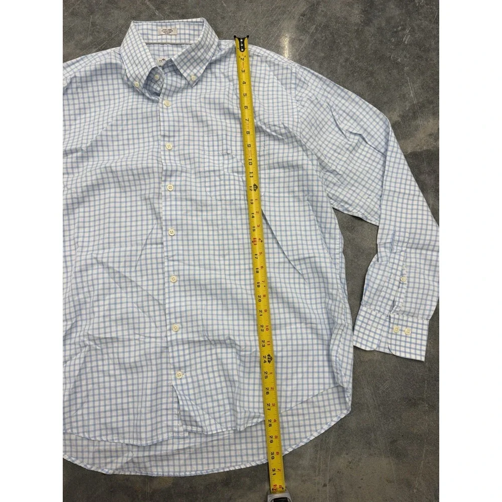 Peter Millar Crown Soft Shirt XL Extra Large Mens Cotton Silk Plaid Check Button
